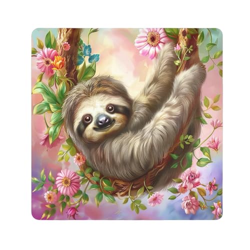 ODAWA Anti-scratch Lens Camera Wrap Cute Sloth Floral Funny Self-adhesive Cloth 13.8