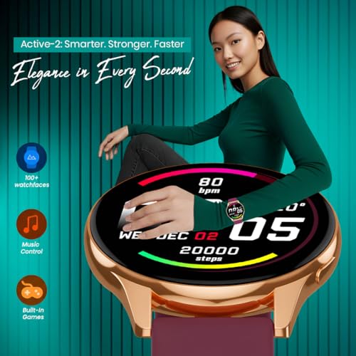 Image of GameSir Active 2 Smartwatch for Men & Women with 1.39 inch HD Round Display, Bluetooth Calling, Heart Rate & SPO₂ Monitor, 100+ Sports Modes, IP67, Long Battery Life for Android & iOS (Maroon)