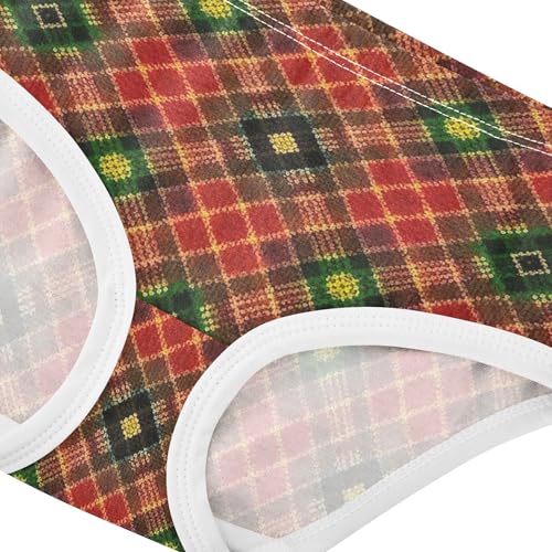 Traditional Red Plaid Green Gold Girl Panties Cute Girls Underwear Toddler Cotton Funny Kids Briefs Undies 2t4