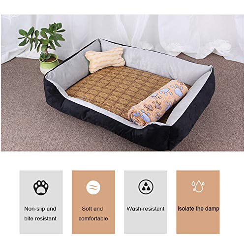 Nid pour animaux LLD tapis peluche chaud petit chien lit chat gris blanc