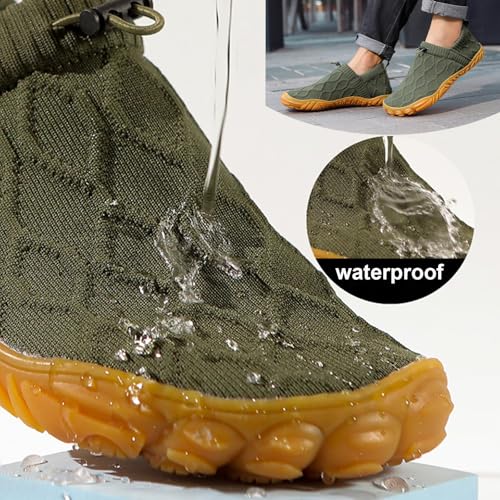 Slip On Barefoot Shoe, Recovery Slip On Shoes for Men, Breathable Lightweight Non-Slip Running Sneakers(Brown,US 8)3