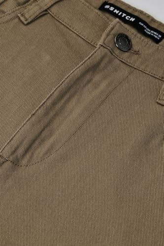 Image of SNITCH Men Casual Wear Trousers| Regular Fit Mid Rise Solid Wide-Leg Pants | 100% Linen Breathable & Lightweight Fabric for Summer, Office & Outings