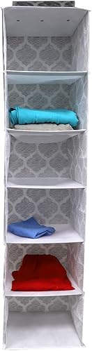 Miniatura 4 de Home Basics Arabesque - Almacenamiento de armario no tejido (2, 6 estantes colgantes organizador de armario)