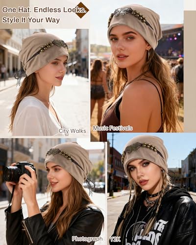Gorro Slouchy para Mujer estilo Vintage Y2K miniatura 4