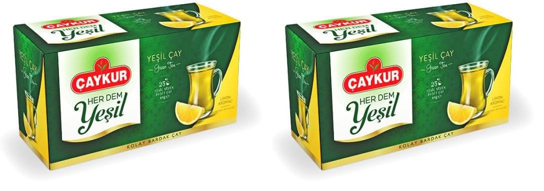 Çaykur Limonlu Yeşil Çay Süzme Poşet 40g (25x1.6) (2 paketi)