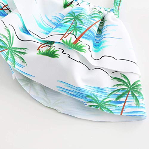 Image of Girls Two Piece Bikini Swimsuits Striped Ruffle Swimwear Falbala Bathing Suit Set