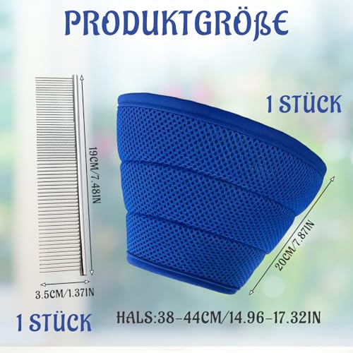 Halskrause Hund, 38-44 cm Schutzkragen Hund, Leckschutz Hunds, Einstellbarer Hundekragen, Leicht Schutzmaßnahmen Schutzkragen Mit Hundekamm Für Postoperative Pflege Und Täglichen Schutz