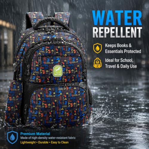 Image of Chris & Kate Premium 32 L Multi-Print School Bag for Boys Girls and Kids Spacious Interiors Casual Backpack Perfect for School, College, Everyday Use Includes Free Stationery Pouch and Rain Dust Cover