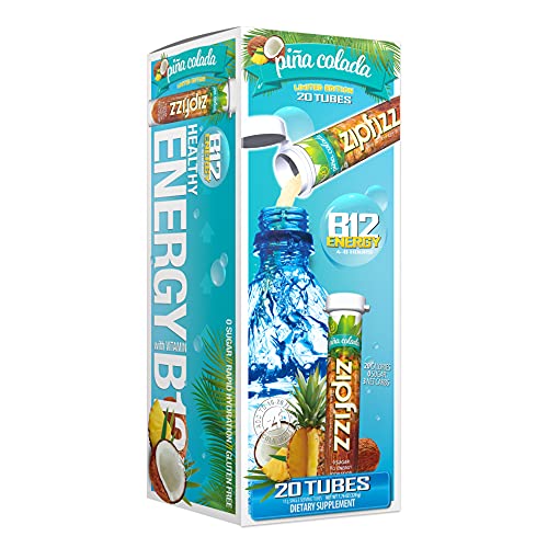 Zipfizz Healthy Energy Drink Mix, Hydration with B12 and Multi Vitamins, Pina Colada, 20 Count