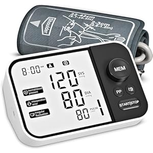 Blood Pressure Monitor Upper Arm Digital Blood Pressure Monitors for Home Use with Voice Large Display 2×120 Reading Memory 8.7″-16.5″ Arm Cuff with Storage Bag