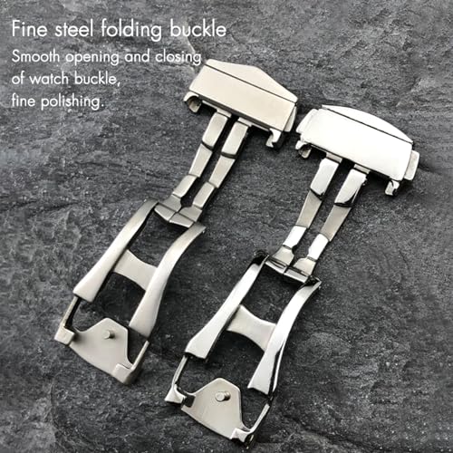 Deployment Watch Buckle Folding Clasp 16mm 18mm 20mm for Omega Leather Strap Rubber Band 316L Steel Black Silver Accessories4