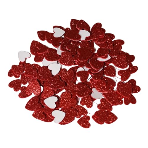 GYIOFAI 150 Pièces Autocollants Cœur en Mousse, Autocollants en Mousse de Paillettes, Rouge Paillettes Amour Coeurs Autocollant de la Saint-Valentin pour Artisanat DIY...
