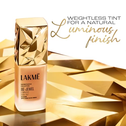 Image of LAKME Be-Jewel Luminous Skin Tint, 25ml, for Radiant, Smooth and Luminous Finish, with Light-Reflecting Polymers, 24HR Filter-Like Wear, Liquid Foundation for Women Dry Skin, for Women - Cool Ivory