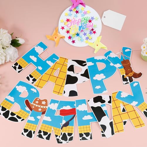 Image of Toy‑Inspired inchHappy Birthday inch Game Story Banner - Cute Cartoon‑Theme Party Decoration Supplies for Kids & Adults