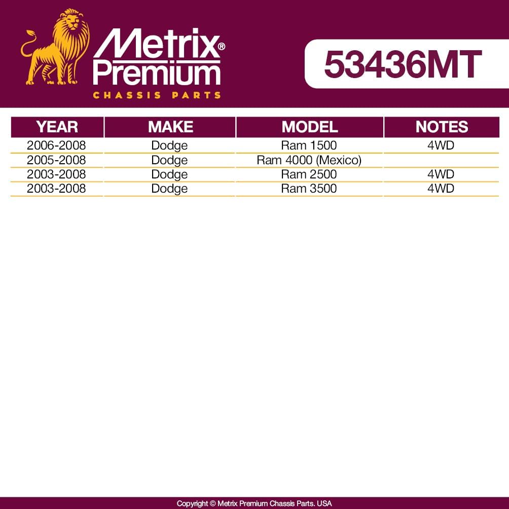 Metrix Premium Chassis Parts - Pitman Arm Fits 06-08 Dodge Ram 1500 4WD, 05-08 Ram 4000 (Mexico), 03-08 Ram 2500 4WD, 03-08 Ram 3500 4WD, Replacement K440002, Made in Europe