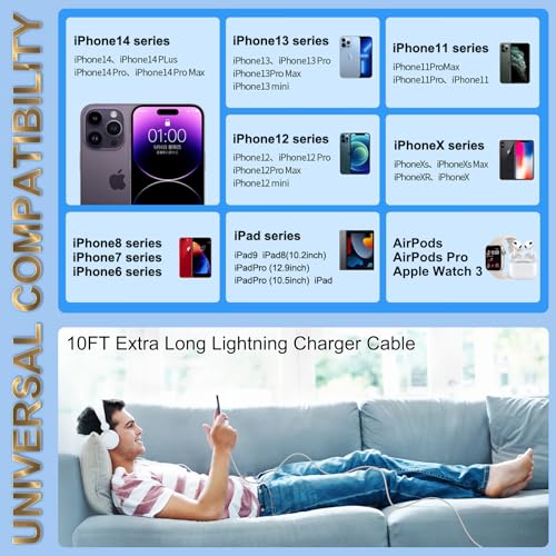 Cable Lightning para iPhone resistente que no se rompe en los extremos pack de 4 largos 6