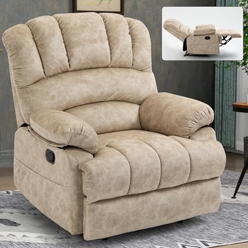 JCRRFLT Oversized Manual Recliner Chair, Adjustable Angle Home Theater Seating,