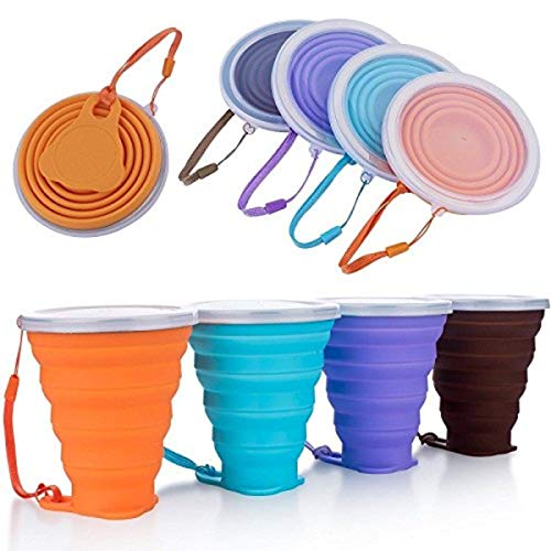 Blizim 4 Stück Faltbare Tasse Tragbare Becher Reise...