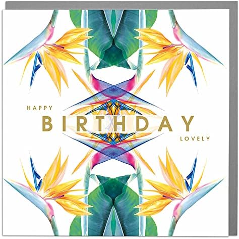 Lola Design - Birthday Cards for Women - Freesias - Blank Cards and Envelopes - Happy Birthday Card