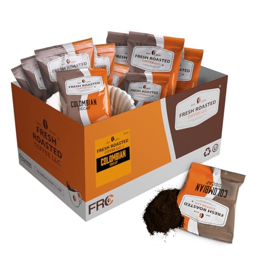 Fresh Roasted Coffee, 100% Colombian Decaf, Kosher, EA Natural Decaf, Pre-Ground Fractional Packs, 2.25 Ounce, 36 Count