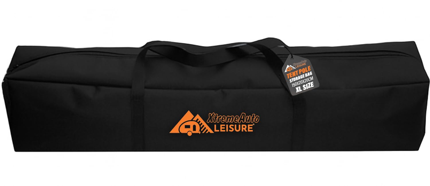 Xtremeauto Tent Pole Storage Bag – Heavy Duty 150x20x20cm Waterproof Carry Case for Awning Poles, Tent Accessories, Canopy Frames, Mallets & More – Durable Outdoor Camping Organizer