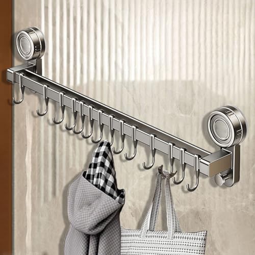 Porte-serviettes à ventouse et crochets muraux étanches sans perçage - 4