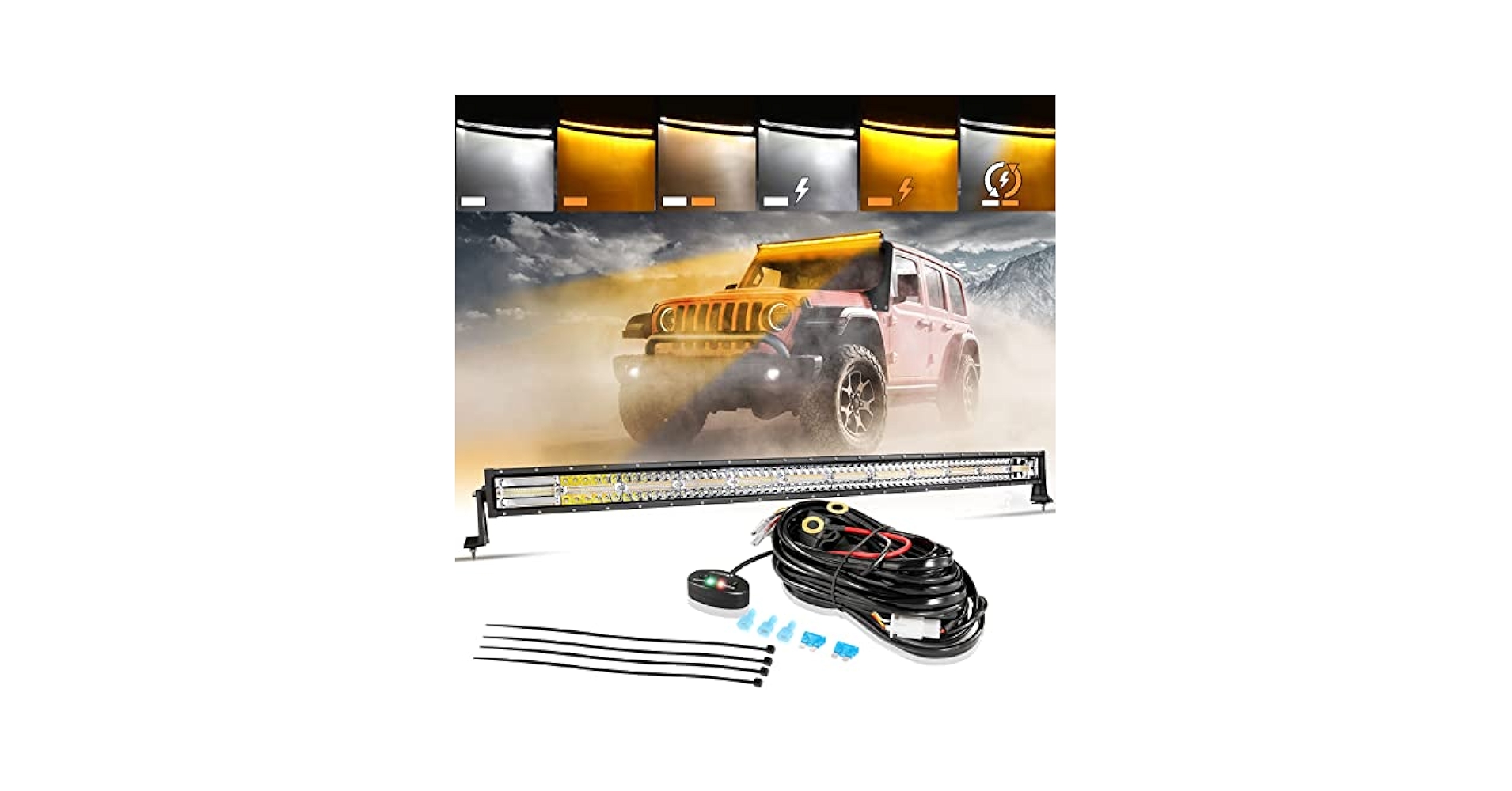 Amazon.com: Auxbeam 50 Inch Curved LED Light Bar, 288W 6