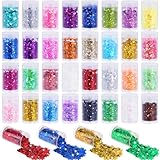 Jewan 32 Dosen Glitzer Basteln 32 Farben Holographische Pailletten Glitter...