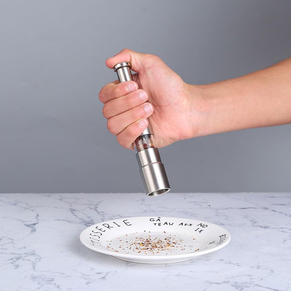 Stainless Steel Manual Pepper Mill Ergonomic Spice Grinder for Freshly Ground Pepper Coarse Perfect for Kitchen Cooking Bbqs and Parties