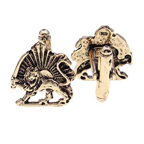 Mancuernillas Lion Sun Shir Khorshid de acero 316L miniatura 7