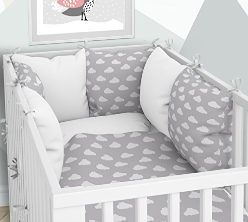 Ropa de cama y nido de almohada u0096 Seis cojines con fundas para la cuna de 60 x 120 cm