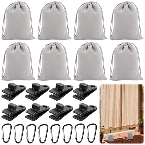 XSHAO 8 STK Tragbare Gewichtstasche für Pavillon-vorhänge Im Freien Sandsäcke zum Beschweren mit Karabiner und Clips Sandsack Beschwerung Gewichte für Außenvorhängen/Zelten/Tischdecken