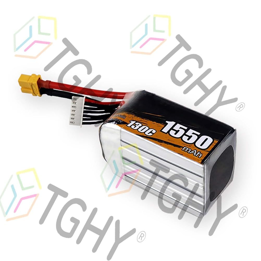 TGHY Batteria Lipo 6S 22,2 V 1550 mAh Batterie al Litio per droni 130 C per droni/Aerei Modello/Altoparlanti mobili da 37,2 W e Inferiori, Accessorio di Ricambio