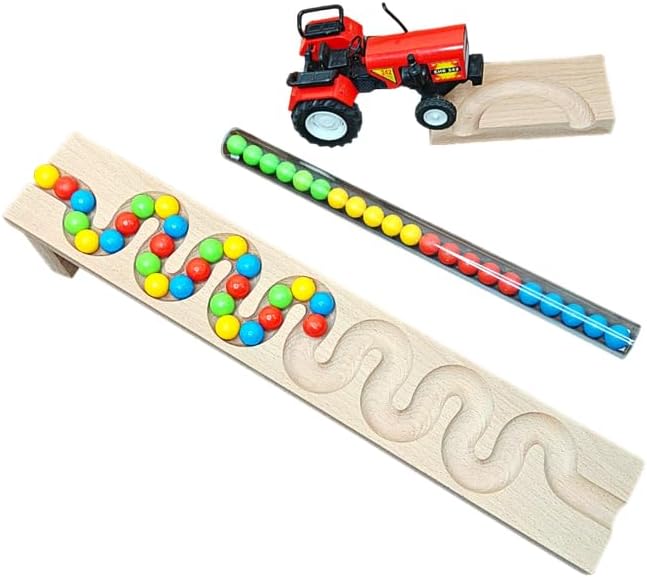 Wooden Marble Run Track – HABA-Quality Beech Wood Toy for Kids | Montessori Birthday Gift | Eco-Friendly STEM Puzzle Toy | Pack of 1