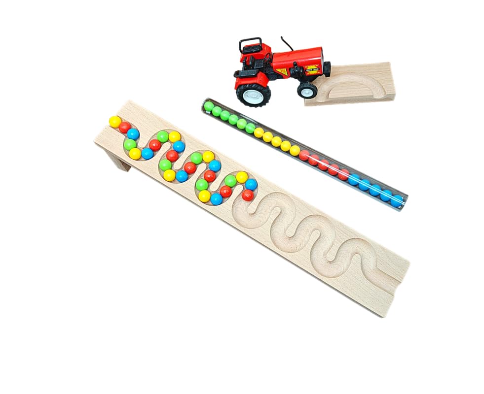 Kancha Wooden Marble Run Track – HABA-Quality Beech Wood Toy for Kids | Montessori Birthday Gift | Eco-Friendly STEM Puzzle Toy | Pack of 1