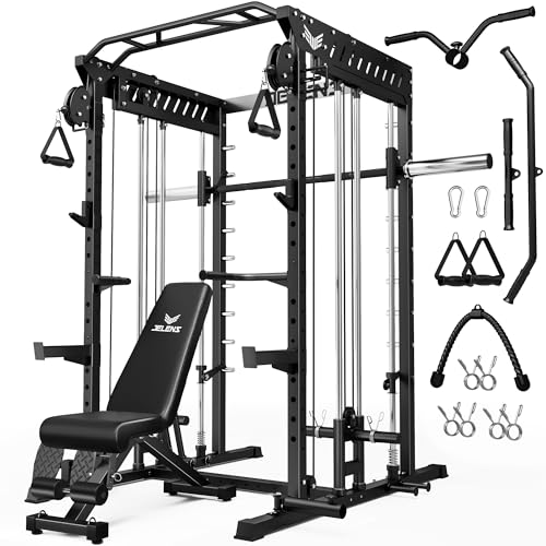 JELENS M21 Smith Machine, Multi-Function Power Cage with Dual Pulley