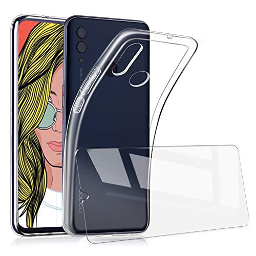 UCMDA - Funda para Huawei P Smart Z + Protector de Pantalla de Cristal Templado, Suave Silicona Funda Protectora [antiarañazos] [antigolpes] Funda para Huawei P Smart Z Cover