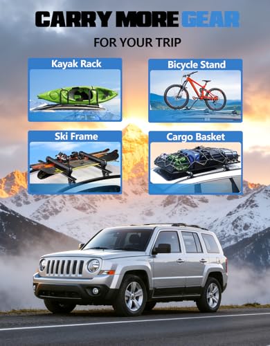 image for FengYu Roof Rack Cross Bars 220lb Compatible with Jeep Patriot 2007-20