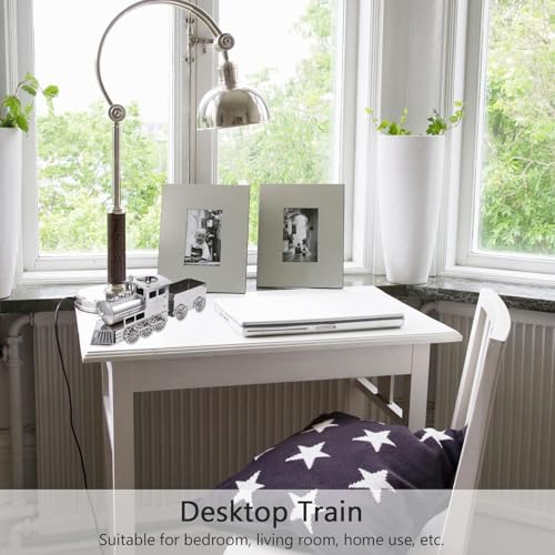 Tren de acero inoxidable de alta calidad con acabado vintage adorno metálico de mesa 6