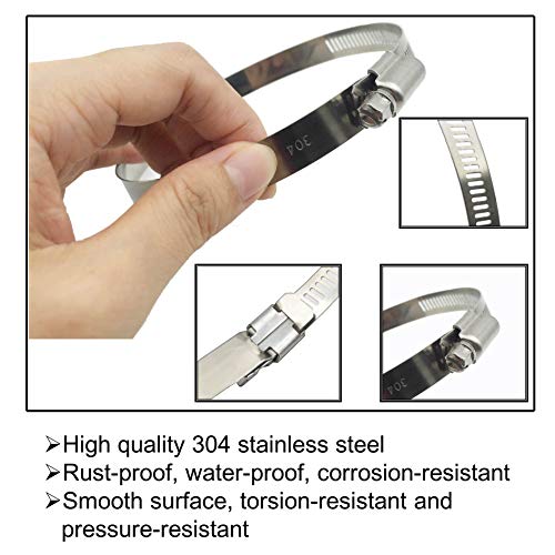 Image of 8Pcs 3 inch Adjustable 304 Stainless Steel Duct Clamps Hose Clamp Pipe Clamp Air Ducting Clamp worm drive hose clamps