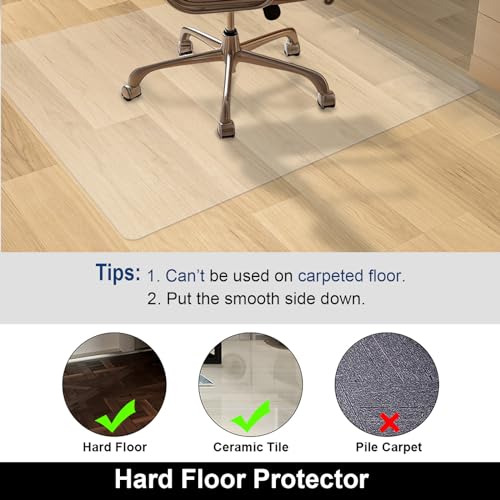 image for AiBOB Chair Mat for Hardwood Floor, 45 X 53 inches Desk Chair Mat for 