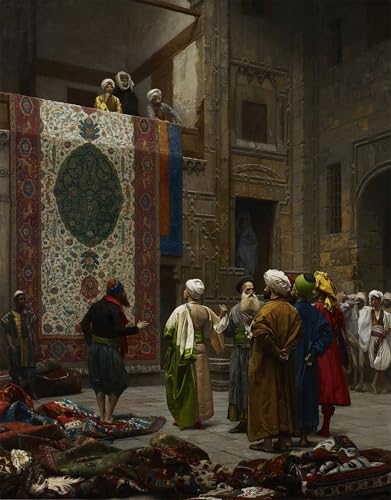 Art mural d'exception : affiche déco Le marchand de tapis au Caire, impression toile 60x90cm