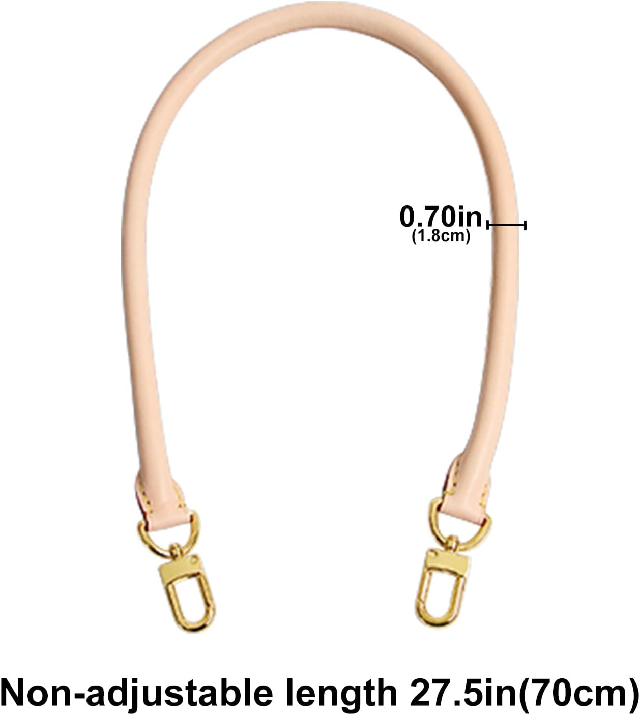 Jiesinlov 27.5inches Vachetta Leather Shoulder Rolled Strap Replacement,Short Bags Strap for Soft Lucky Speedy 25 30 Handbags(Apricot) - Image 3