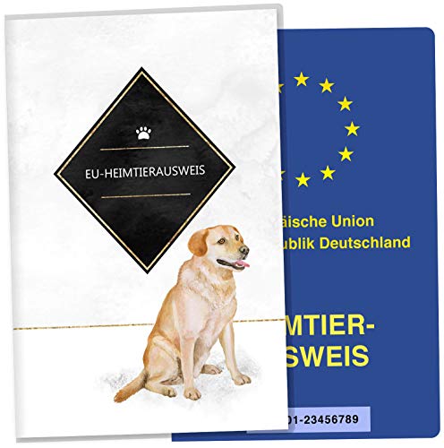 OLGS EU-Heimtierausweis Hülle Golden Touch Tierausweis Schutzhülle Geschenkidee Reisedokument Tiere Haustier Tierpass (Labrador, EU-Heimtierausweis)