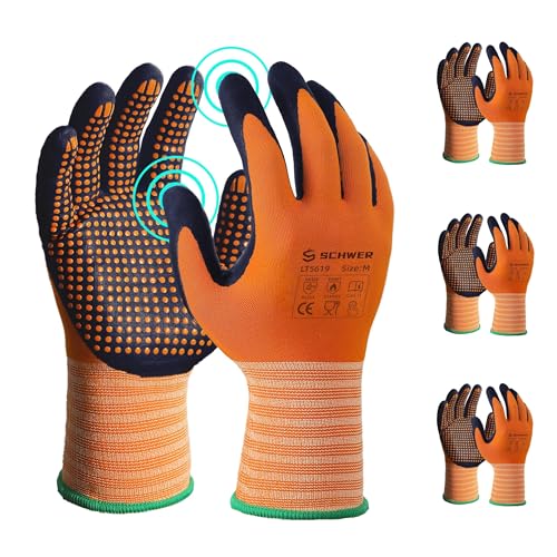 Schwer 3 Pairs Safety Work Gloves Micro-Foam...