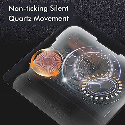 NIKKY HOME 16 Inch Beach Teal Wall Clock, Rustic Silent Noiseless Spliced Wooden Coastal Nautical Battery Operated Clock for Bathroom, Kitchen - Image 6