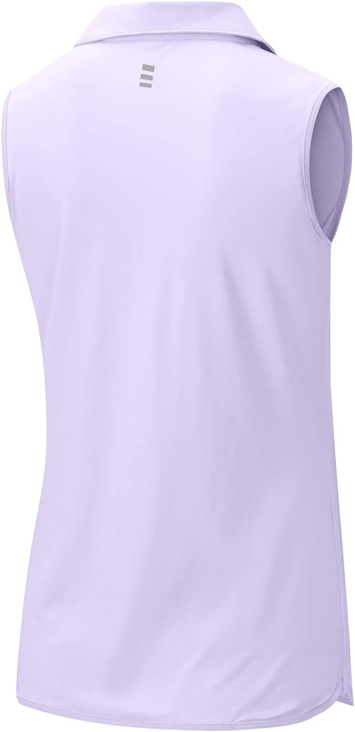 BGOWATU Women's Sleeveless Golf Polo Shirts 1/4 Zip Tennis Tank Tops with Collar UV Protection Quick Dry