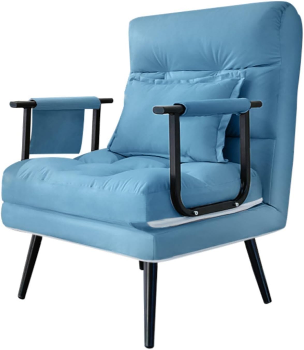 ソファーベッド 折りたたみソファー 1人掛け ローソファー 洗えるカバー リクライニング 幅65cm シングル コンパクト ホワイト