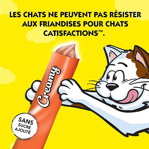 Catisfactions Creamy Friandises pour Chat – Goût Poulet – Récompenses pour Chats Adultes et Chatons – Pack de 4 sachets de 10 g (Lot de 11) – Image 5