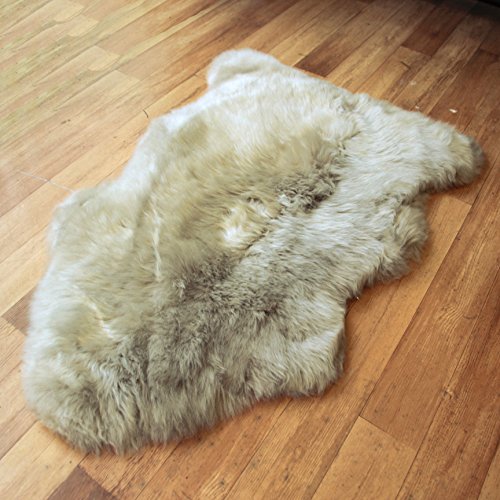 Sheepskin World Arena Piedra Alfombra de Oveja con Extra Gruesa y Suave Lana, Lana, Chocoalte Brown, Single: 95x60cm
